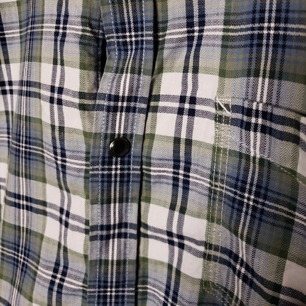 Banana Republic Mens Tailored Slim Fit Green Plaid  Button Down XL